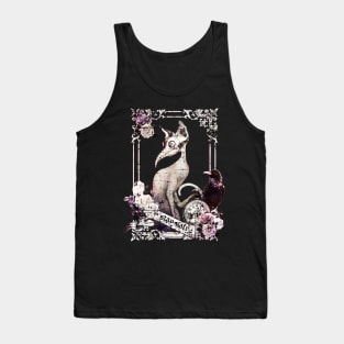 Cat Plague Doctor Say "stay safe" vintage style purple Tank Top